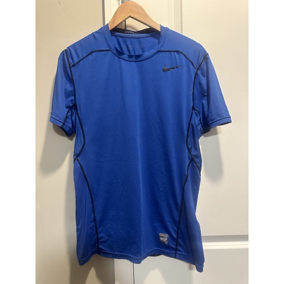 Nike Men's Pro Combat Hypercool Blue Tee Medium - Picture 1 of 4